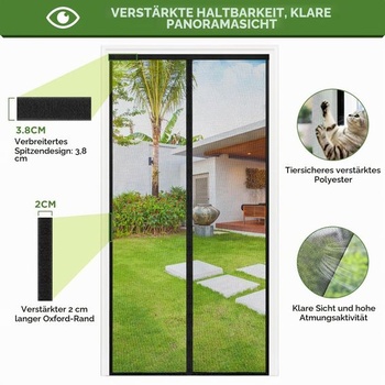 UPGRADE Sieť proti hmyzu na balkónové dvere 140x240 cm, Sieť proti hmyzu na dvere so silnými magnetmi,