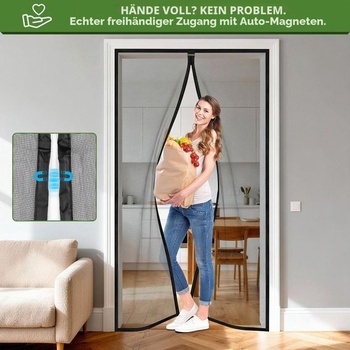 UPGRADE Sieť proti hmyzu na balkónové dvere 140x240 cm, Sieť proti hmyzu na dvere so silnými magnetmi,