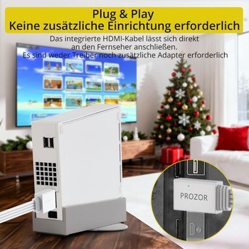PROZOR Wii HDMI adaptér 1080P Wii na HDMI prevodník 1,2 m pre Nintendo Wii, Wii U, HD TV, monitor
