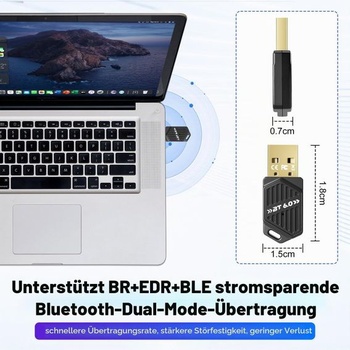 Bluetooth 6.0 USB adaptér pre PC, vysokorýchlostný Bluetooth flash disk s duálnym režimom BLE,