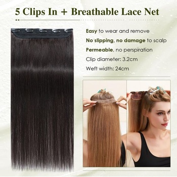 Elailite Clip-in pravé vlasové predlžovanie