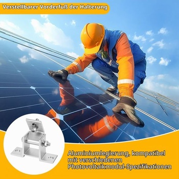 2 nastaviteľné držiaky solárnych panelov 10-60 ° pre montáž na plochú strechu a stenu