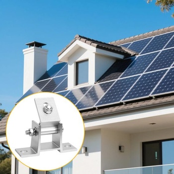 2 nastaviteľné držiaky solárnych panelov 10-60 ° pre montáž na plochú strechu a stenu