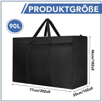 Dntorx 4-balenie 90l extra veľká úložná taška Oxford cestovná taška veľká čierna 90l (4 kusy)