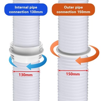2M predlžovacia hadica klimatizácia Ø130 mm s adaptérom 130 mm vnútorná/150 mm vonkajšia, predlžovacia
