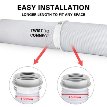 2M prodlužovací hadice klimatizace Ø130 mm s adaptérem 130 mm vnitřní/150 mm vnější, prodlužovací