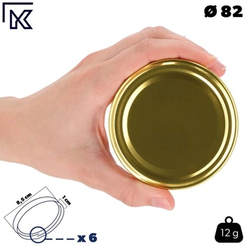 KADAX 20dílná sada 250ml TO82 Zlaté sklenice na džem, zavařovací sklenice, skladovací sklenice,