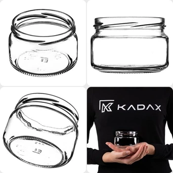 KADAX 20dílná sada 250ml TO82 Zlaté sklenice na džem, zavařovací sklenice, skladovací sklenice,