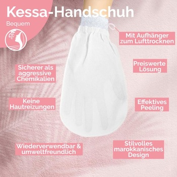 Fatima's Garden Exfoliačné rukavice Kessa - Prírodné kúpeľné drhnedla, čierne (3 rukavice) 3 čierne