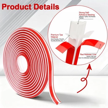 AUYAO Flexibilné dekoratívne samolepiace stropné lišty, trojuholníkové stropné pásky TPE 5M (19*13mm)
