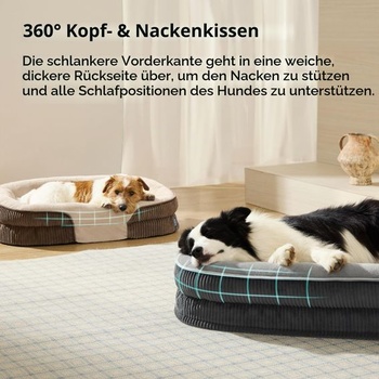 Ortopedický pelech BEDSURE pre stredne veľké psy, 76x51x16,5 cm, šedý (D 76 x Š 51 x V 16 cm)