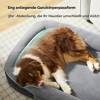 Ortopedický pelech BEDSURE pre stredne veľké psy, 76x51x16,5 cm, šedý (D 76 x Š 51 x V 16 cm)
