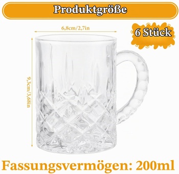 Sada pivních sklenic MIVIDE sklo 200ml 6ks