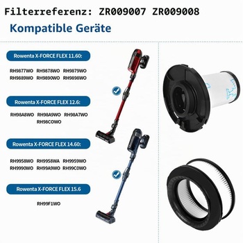 4 filtre pre Rowenta X-Force Flex 11,60 12,60 14,60 15,60 RH98** RH99** RH9878WO RH9879WO RH9898WO