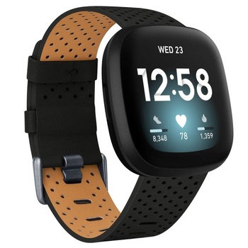 Vancle kompatibilný s Fitbit Versa 3 Band / Fitbit Sense Band, náhradný kožený remienok pre mužov a