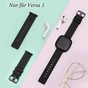 Vancle kompatibilný s Fitbit Versa 3 Band / Fitbit Sense Band, náhradný kožený remienok pre mužov a