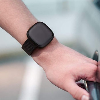 Vancle kompatibilný s Fitbit Versa 3 Band / Fitbit Sense Band, náhradný kožený remienok pre mužov a