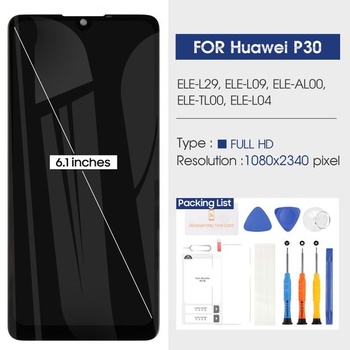 LCD displej pre Huawei P30, náhradný LCD displej pre Huawei P30 ELE-L09 ELE-TL00 ELE-L04,