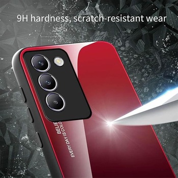 Púzdro YUECXIN pre telefón Vivo V40 SE 5G, ultratenké tvrdené sklo s prechodovými farbami + mäkké
