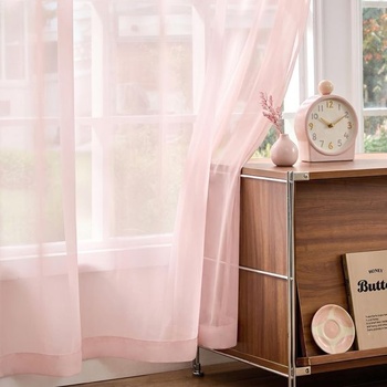 Vangao Stores Záclony s nariasenou páskou Moderné 2 ks V 245 x Š 140 cm Ružové nariasené pásky Ružové
