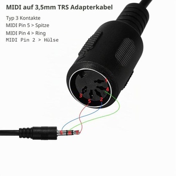 Adaptér MIDI typu A na 3,5 mm jack, 2 ks, 15 cm