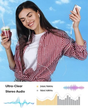 Adaptér Lightning na 3,5mm jack pro sluchátka, adaptér Aux pro sluchátka pro iPhone [certifikovaný