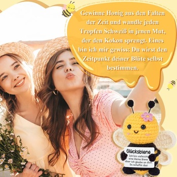 Gleevara Pocket Hug Pozitivní včelka, talisman pro štěstí EXAM Včelky – Zvládnete to!