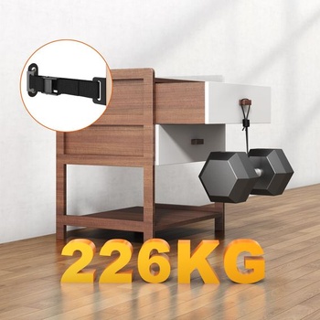 Nábytkové popruhy proti prevráteniu PUTORSEN, 4 sady, nosnosť 226 kg, Nábytkové popruhy proti