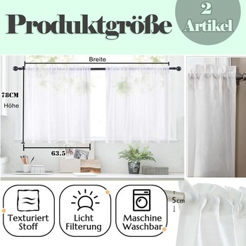 Malé záclony 60D x 45Š cm QHKLEW 2 ks