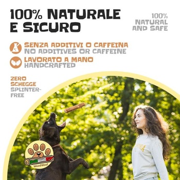 Prírodné žuvacie kosti WoodWoof pre psov - tyčinka z olivového dreva XL - úľava od stresu, bez