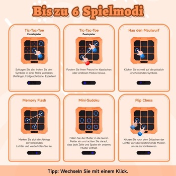 Hra Piškvorky Bolt, Elektronické Piškvorky, 6v1 Dobíjacia Elektronická Hra Piškvorky s Funkciám