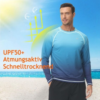 Pánske tričko Huayuzh Rashguard UV s dlhým rukávom, plavecké, rýchloschnúce, priedušné, na