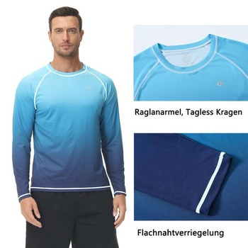 Pánske tričko Huayuzh Rashguard UV s dlhým rukávom, plavecké, rýchloschnúce, priedušné, na