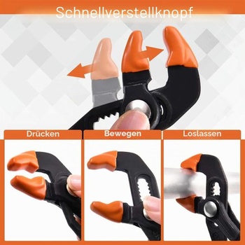 LEONTOOL Kliešte na drážkové spoje 19,1 cm, rýchle nastavenie, kliešte na vodné čerpadlá s tlačidlom,