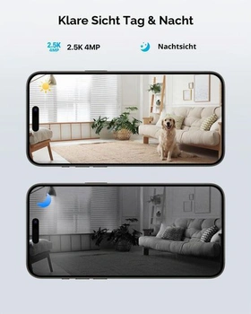 ZOSI 2,5K 4MP WiFi vnitřní bezpečnostní kamera s monitorem, 360° otáčení/naklápění vnitřní kamera