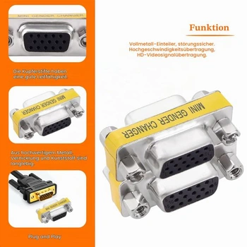 2 kusy přepínačů VGA 15pinový konektor (samice-samice), HD15 mini přepínač, pro monitory