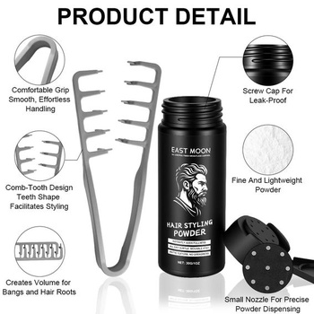 Beugo Volume Powder Hair 30g, vlasový púder pre mužov + stylingový hrebeň, stylingový púder pre jemné
