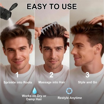 Beugo Volume Powder Hair 30g, vlasový púder pre mužov + stylingový hrebeň, stylingový púder pre jemné