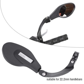 360° nastaviteľné spätné zrkadlo na bicykel, nerezová oceľ, 22,2 mm, pre cestné bicykle