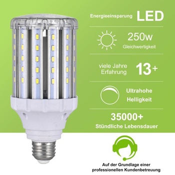 25W E27 LED žiarovka s teplým bielym svetlom, úsporná žiarovka, 6000K, ekvivalent 130W halogénové