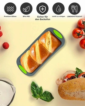 2dielna silikónová obdĺžniková forma na pečenie chleba, forma na tortu, forma na bochník s kefou,