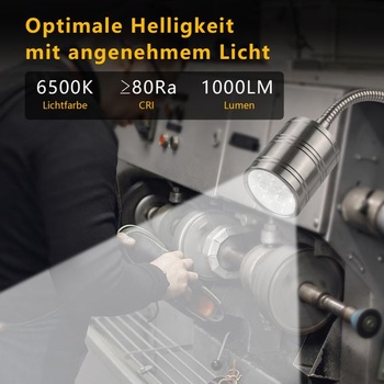 Magnetické pracovné svetlo, 10W 6500K LED strojné svetlo s flexibilným kĺbovým ramenom a silnú