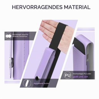 Kožené puzdro na peračník Moko pre Apple Pencil, fialové
