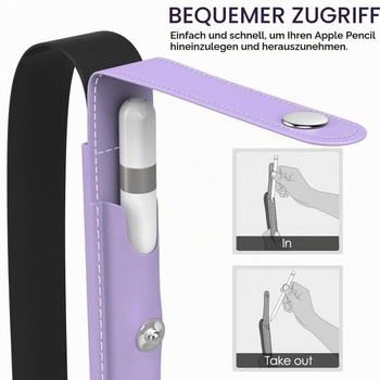 Kožené puzdro na peračník Moko pre Apple Pencil, fialové
