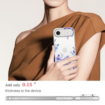 Elegantní květinový kryt na telefon kompatibilní s iPhone 17 Air 6,5 palce 5G 2025, ultratenký