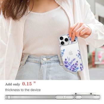 Elegantní květinový kryt na telefon kompatibilní s iPhone 17 Pro Max 6,9 palce 5G 2025, ultratenký