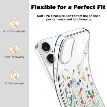 Průhledný kryt na telefon kompatibilní s iPhone 17 6,3 palce 5G 2025, ultratenký silikonový