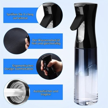 2 ks 300ml fľaštičky s rozprašovačom, čierno-modrý gradient