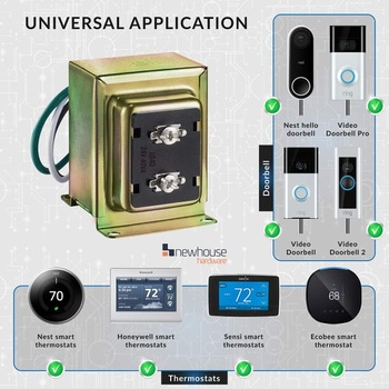 Newhouse Hardware 40TR 24 V 40 VA kabelový transformátor pro zvonek pro napájení více chytrých