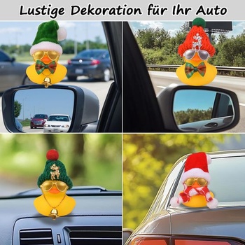 Mwmoeen 2 kusy gumových kačičiek dekorácie na auto S3 šatka ružovo-čierny